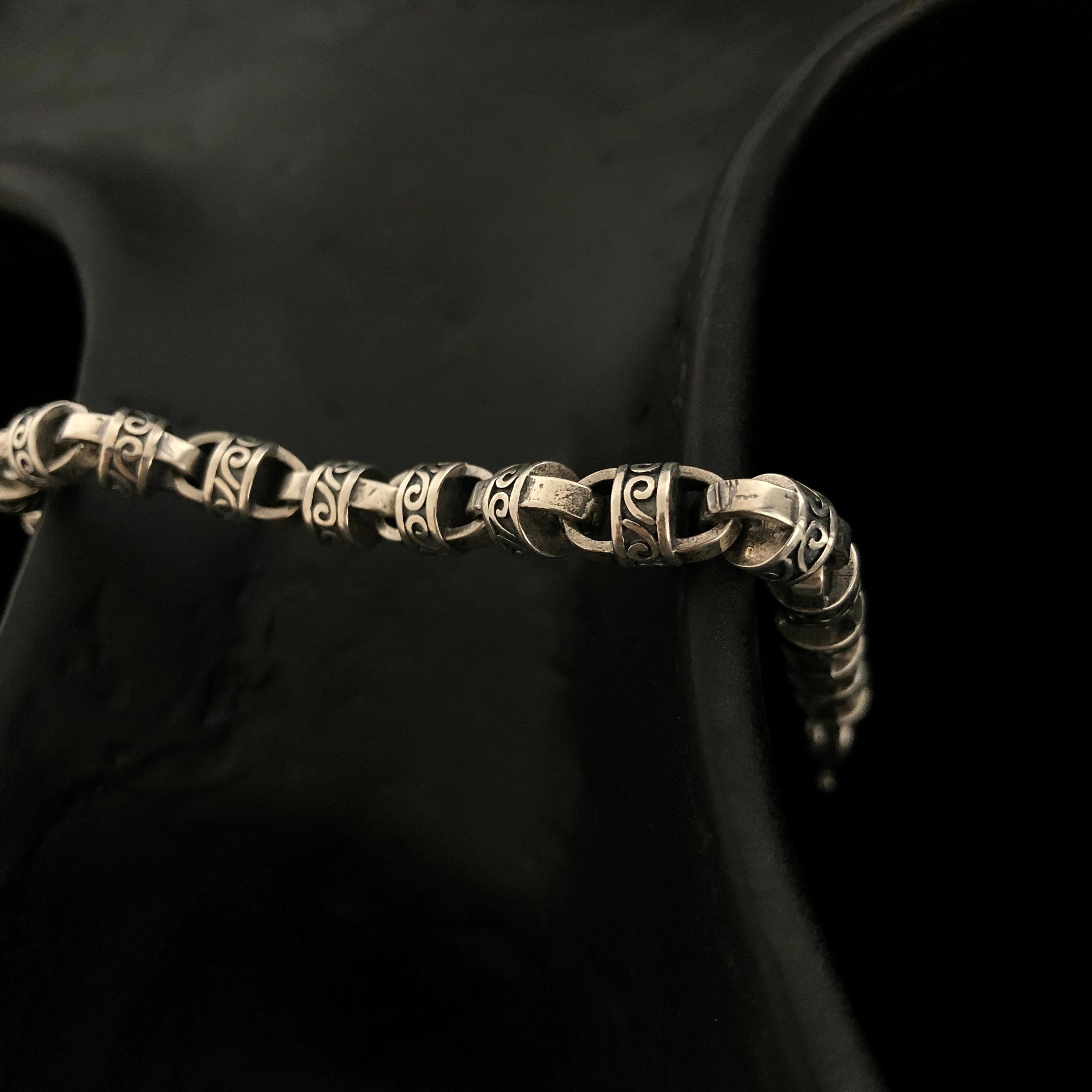 S925 7mm Thick Heavy Silver Chain Link Bracelet Completely