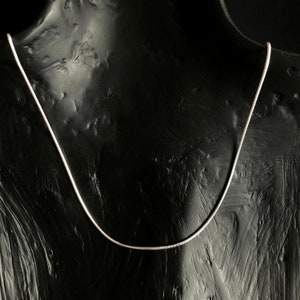 S999 Snake Chain Necklace 1mm Solid Pure Silver Daily Can Match With Any Pendant