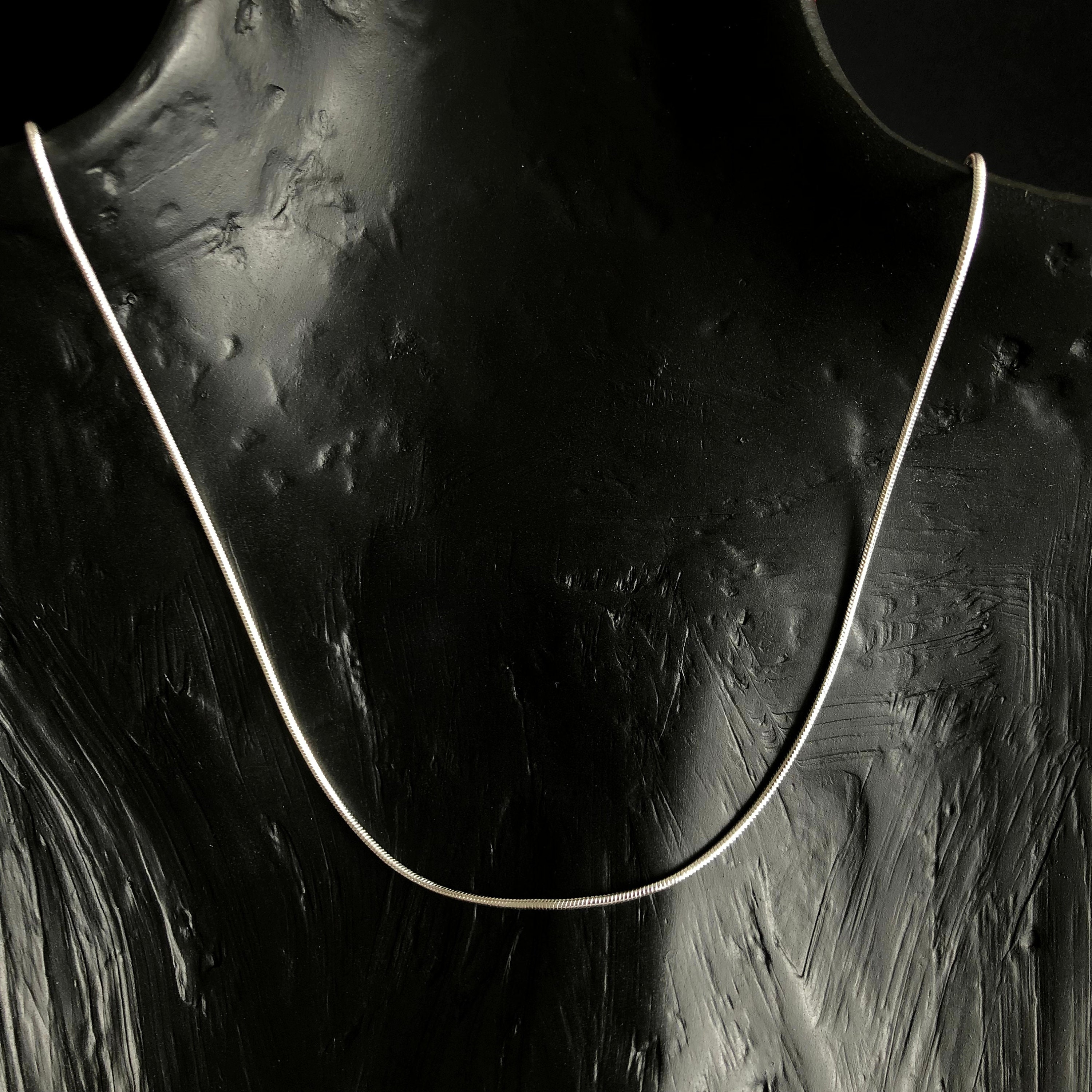 S999 Snake Chain Necklace 1mm Solid Pure Silver Daily Can