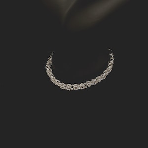 S999 Fine Silver Byzantine Chain Bracelet - Handmade