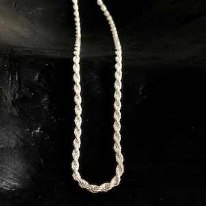 S999 Twist Rope Chain 3mm Solid Pure Silver Necklace For Women And Men Daily 58cm/22.8inch
