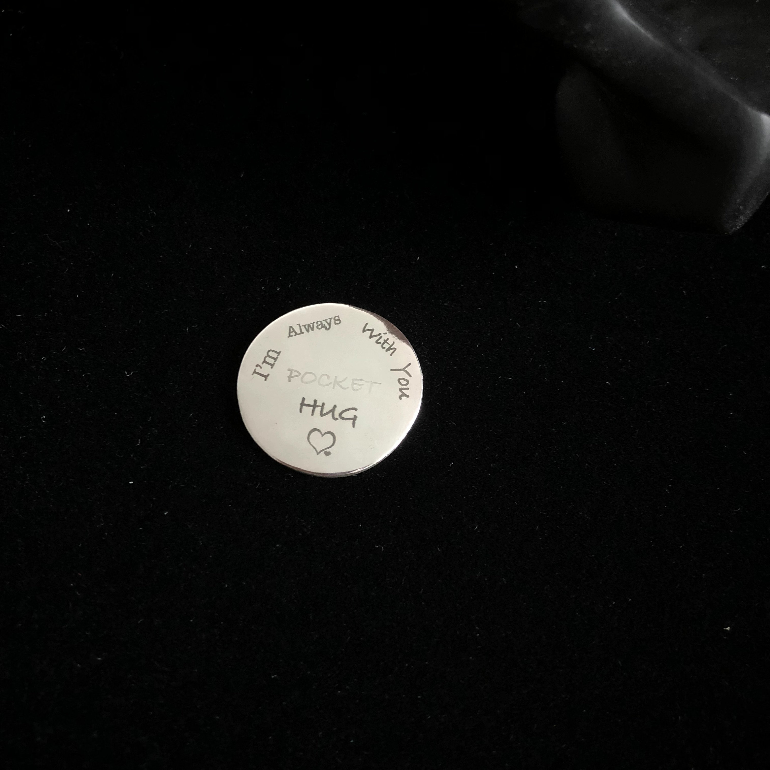 S999 Pocket Hug Carry Love Wherever You Go Solid Pure Silver