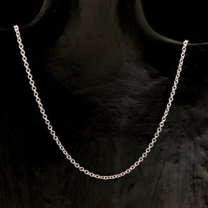 S999 Solid Silver Rolo Chain Necklace - 2.5mm, 55cm