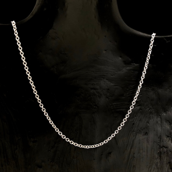 S999 Solid Silver Rolo Chain Necklace - 2.5mm, 55cm