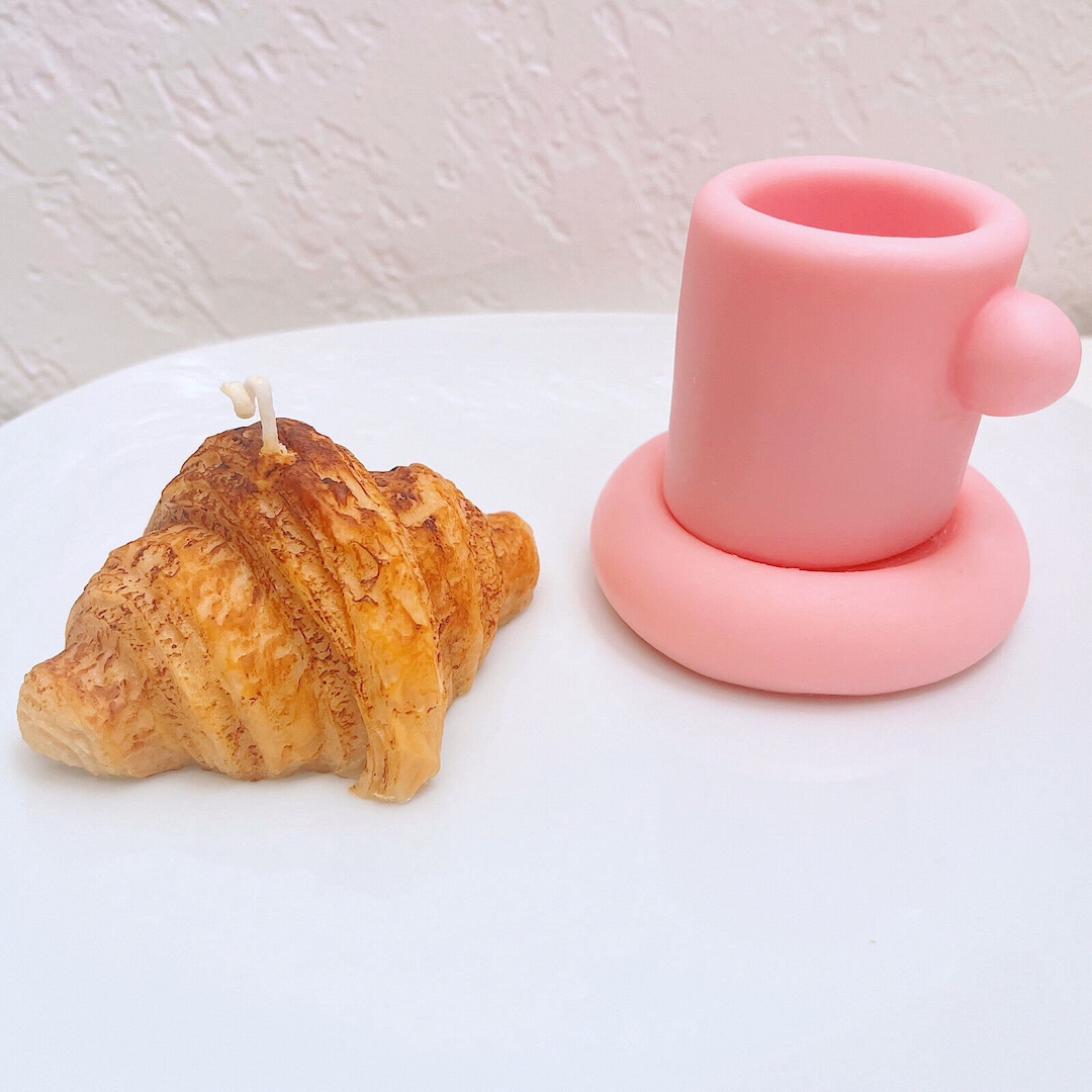 Handmade Scented Croissant Candle Soy Wax Beeswax Candle Etsy