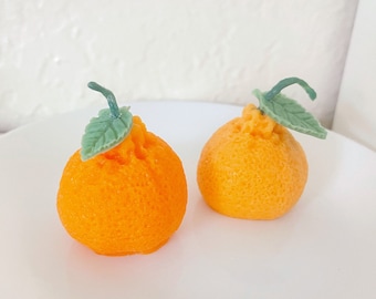 Scented Orange Candle Tangerine Candle Natural Soy Wax Beeswax 1.4oz