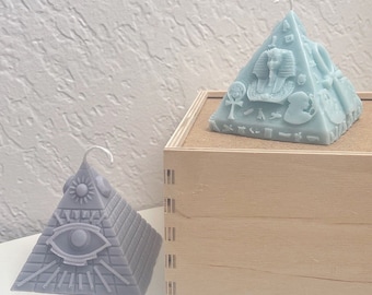Handmade Scented Egyptian Pharaoh Eye Pyramid Candle Natural Soy Wax Beeswax