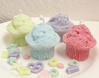 Muffin Candle Cupcake Candle with Macaron Color Beeswax Soy Wax Scented Candle Fun Gift Home Decor