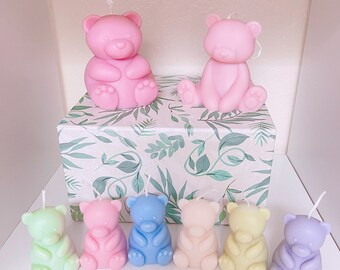 Scented Colorful Big Bears Small Bears Candle Natural Beeswax Soy Candle