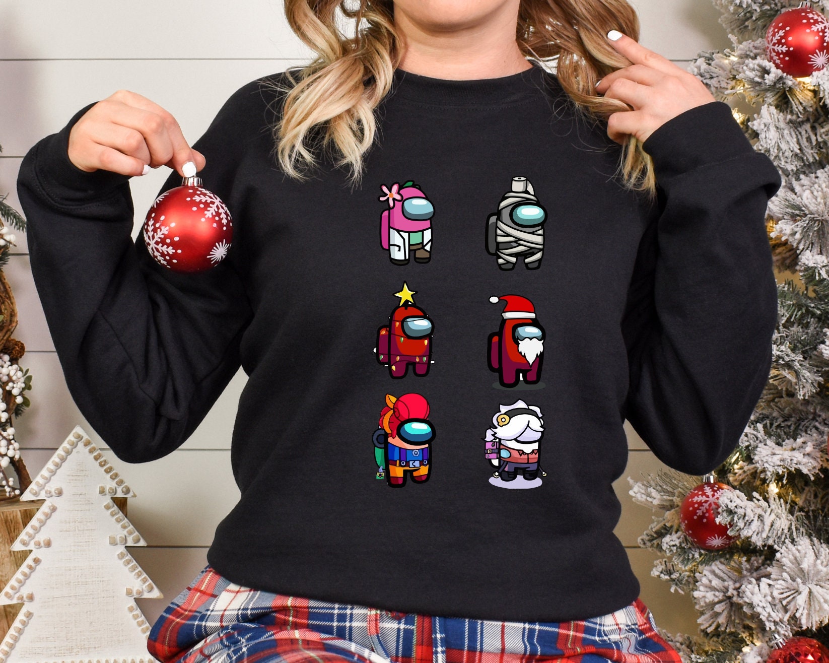 Among Us Christmas Hats Shirt Among Us Crewmates With Hats Etsy
