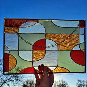 Large Abstract Stained Glass Panel
