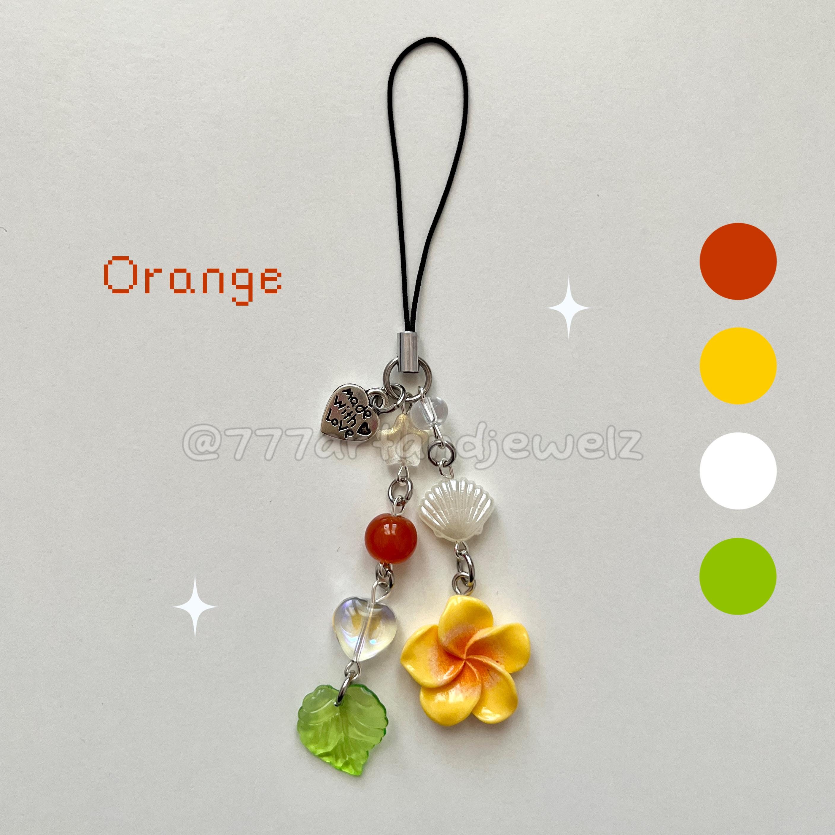 Tropical 2000s Summer Hibiscus Phone Charms, Cute Beach