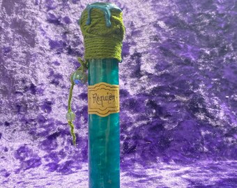 Requiem—Custom Fantasy Potion Bottle | Collectible Glass, DnD Prop, Cosplay Accessory, Gothic Apothecary