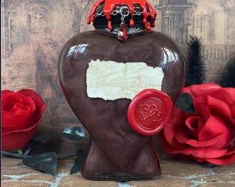 Baiser de vampire - Flacon de potion gothique fantastique | Romance sombre à collectionner, accessoire du D&D, décor d'apothicaire accessoire cosplay