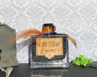 All Hallows’ Essence—Halloween Fantasy Potion Bottle | Spooky Collectible, DnD Prop, Cosplay Accessory, Gothic Apothecary Decor