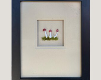 Décoration murale champignon champignon - Diorama miniature fait main - Décoration Woodland Cottagecore