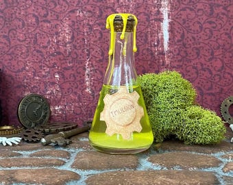 Imulsion – Industrial Fantasy Potion Bottle | Glowing Sci-Fi Collectible, DnD Prop, Cosplay Accessory, Gothic Apothecary