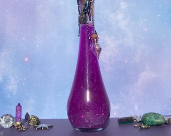 Celestia—Cosmic Fantasy Potion Bottle | Star-Themed Collectible, DnD Prop, Cosplay Accessory, Glass Apothecary Decor