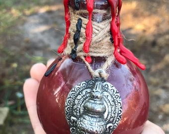 Reincarnation—potion, potion bottle, customized potion, collectible, glass bottle, fantasy, red, dungeons and dragons, cosplay