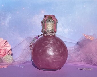 Rose Daydreams—Floral Fantasy Potion Bottle | Romantic Collectible, DnD Prop, Cosplay Accessory, Glass Apothecary Decor