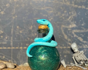 Snake Charmer—Fantasy Potion Bottle | Collectible Glass Apothecary, DnD Prop, Cosplay Accessory, Gothic Decor