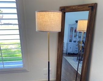 Floor Lamp, Handmade Floor Lamp, Vintage Floor Lamp, Drum shade Floor Lamp