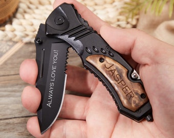 Personalized Gift Knives Handmade Mens Boyfriend Gift for Him,Name Pocket knive,Fathers Day Gifts,Engraved Hunting Pocket Knife For Dad