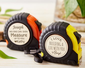 Wood Tape Measure Valentines Gifts for Him,Couple Engraved Tape Measure Personalized for Valentines Day,Couple Gifts for Boyfriend,Husband