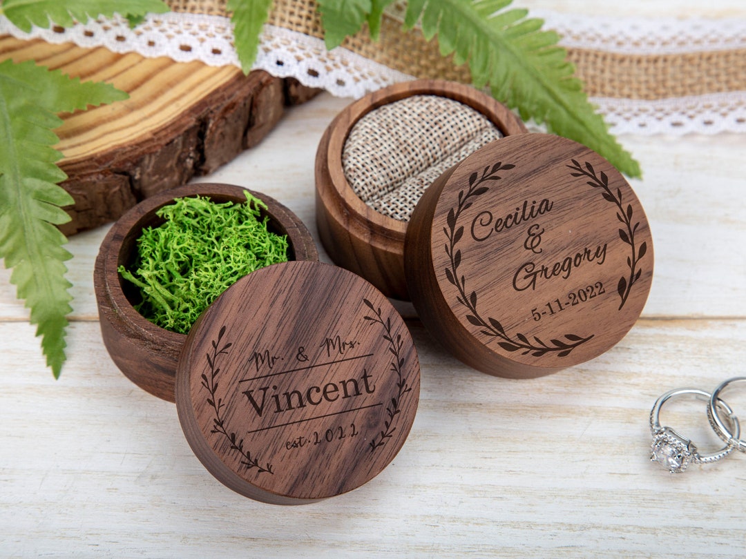 Personalised Wedding Wooden Ring Box-engraved Wood Ring Box for ...