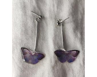 Resin and stainless steel butterfly earrings