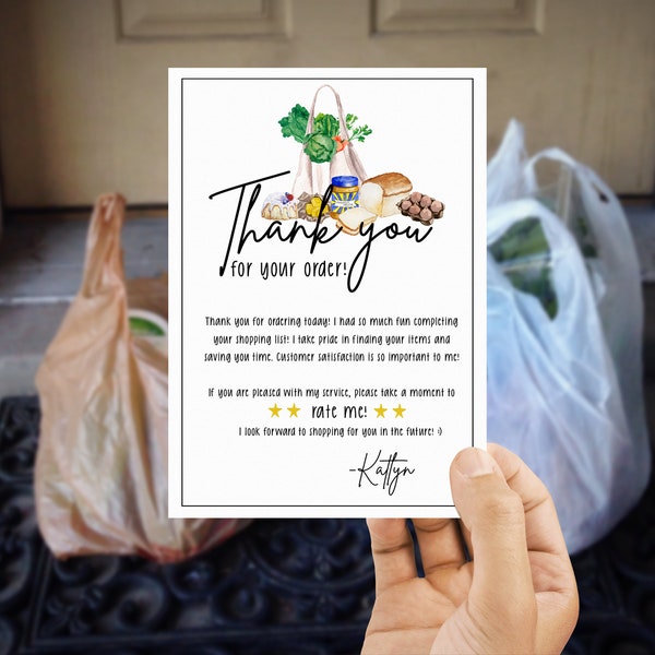 Delivery Driver Thank You Card | Thank You Card | Grocery Shopper | Delivery Thank You Card | Delivery Service Thank You