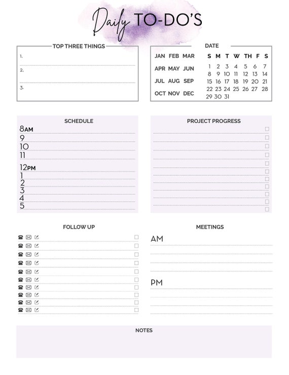 Daily to Do List Printable to Do List Office Organizer - Etsy