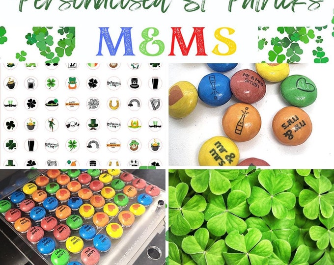 St Patricks Chocolate M&Ms personalised with your choice of image, photo and text. Perfect Gift for Saint Patricks Day Celebrations 17th Mar