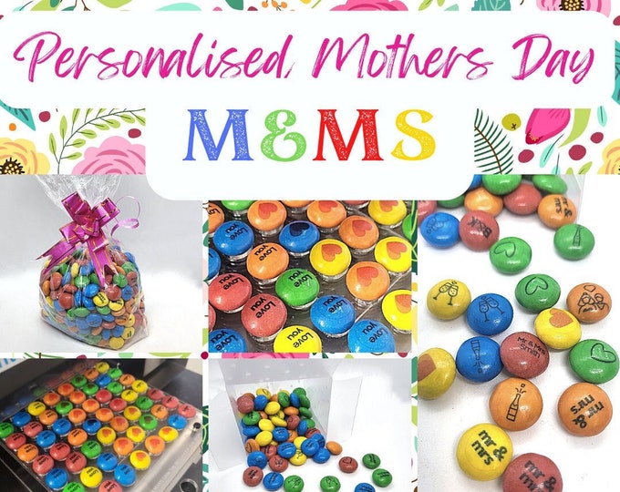 Mothers Day Chocolate M&Ms - Special Gift Personalised with edible ink - your choice of image, photo and text - Perfect Mothers Day Gift