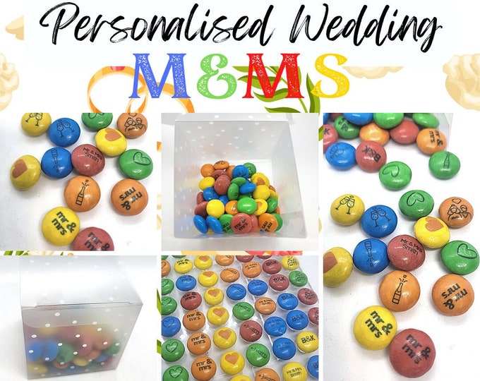 Wedding Favour Chocolate M&Ms - Personalised with edible ink - your choice of image, photo and text - Perfect Table Decorations and gifts