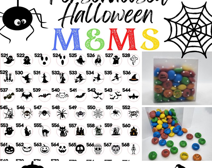 Halloween Theme Personalised Chocolate M&Ms - Printed with edible ink your choice of text, images, photo Perfect Halloween Gift 31st October