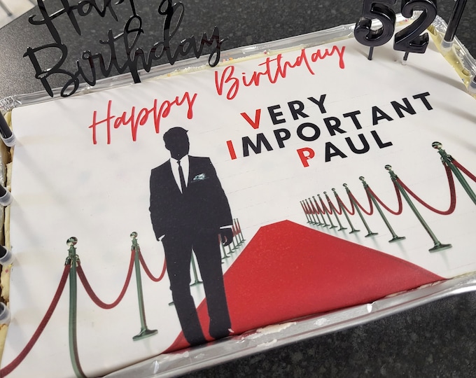 A4 Edible Cake Topper, choose custom logo, design, printed with edible ink on Icing or Wafer