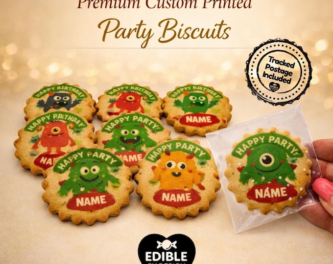 Personalised Printed All Butter Party Biscuits Individually Wrapped