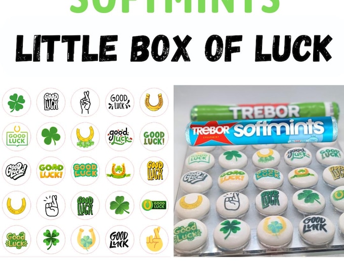 Little Box of Luck Trebor Softmints Perfect Printed with various Good Luck designs Perfect gift for exams, driving tests, operations etc