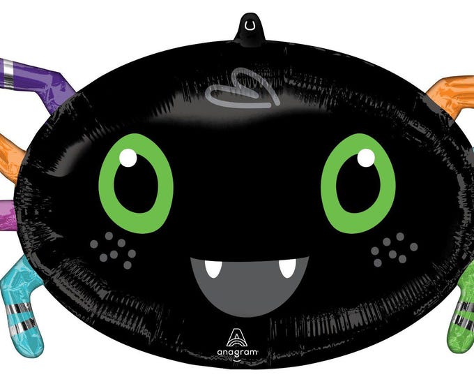 Cute Halloween Spider Foil Balloon - Anagram - 63cm wide max Novelty Halloween Balloon for Helium or Air