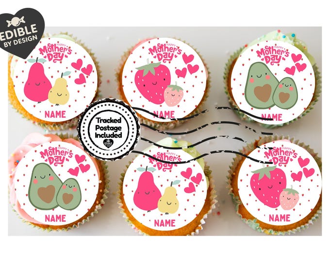 Mothers Day Mum & Baby Personalised Cake Toppers matching Foil Balloon option