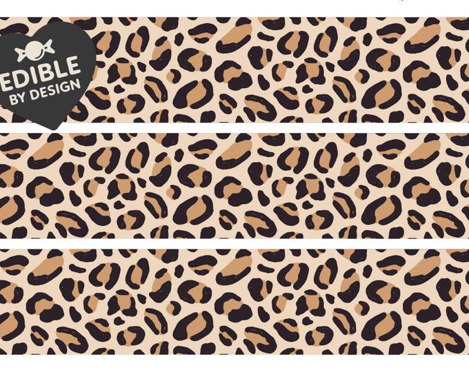 Leopard Print Ribbon Border Edging for Cake: Edible Animal Pattern Party Decoration on Icing