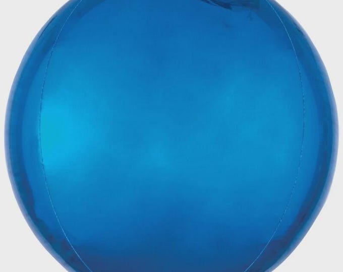 Orbz Blue Round Foil Balloon - 15" round inflated - Balloon for Helium - Anagram