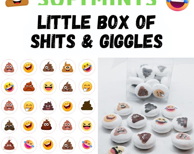 MATURE Little Box of Shits & Giggles Trebor Softmints Perfect Funny Rude Gift lots of different shits, a no shits sticker inside when empty