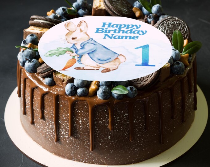 Beatrix Potter Age Birthday Personalised 8" Round Cake Topper x 1 Edible Circle printed with edible ink. Perfect for baby, toddler or child