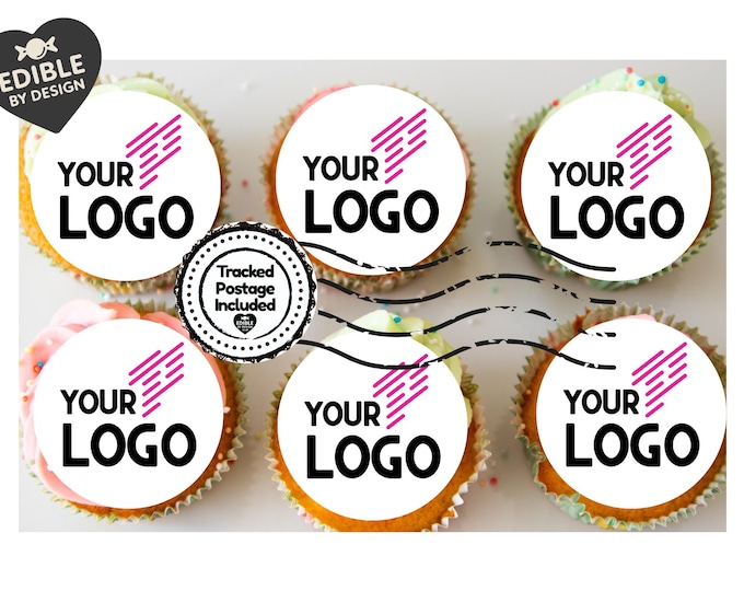 Logo Cupcake Toppers: Edible Image Circles for Corporate Events on Icing or Wafer
