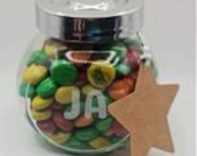 Personalised Glass Jar with Personalised Chocolate M&Ms with your choice of image, logo, photo and text