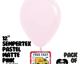10 Pack Pastel Matte Pink Latex Balloons – 12" Sempertex Helium Air Party Supplies