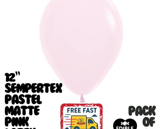 10 Pack Pastel Matte Pink Latex Balloons – 12" Sempertex Helium Air Party Supplies