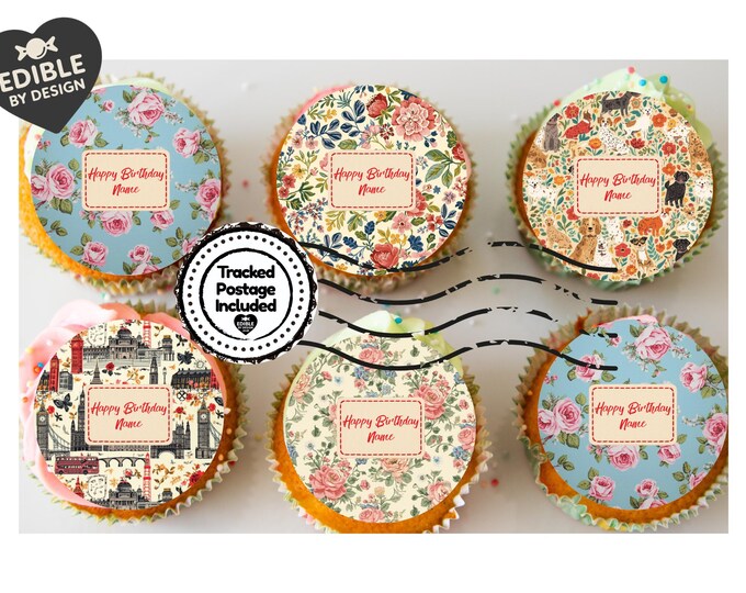 Personalised Cath Kidston Inspired Cake Toppers: Edible Icing or Wafer, Stickers, Invites, Balloon and Party Pack